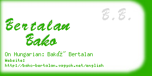 bertalan bako business card